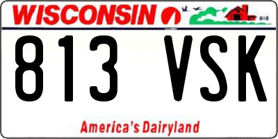 WI license plate 813VSK