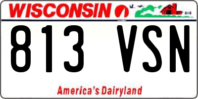WI license plate 813VSN