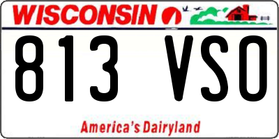 WI license plate 813VSO