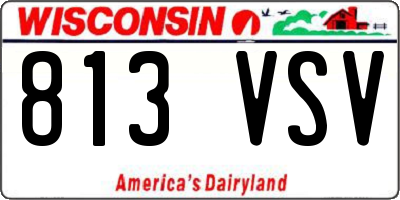 WI license plate 813VSV