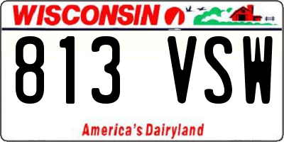 WI license plate 813VSW