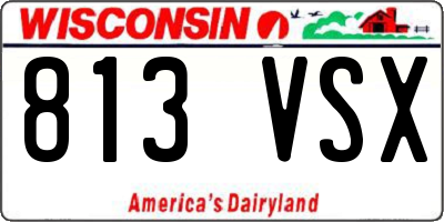 WI license plate 813VSX