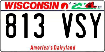 WI license plate 813VSY