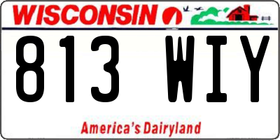 WI license plate 813WIY
