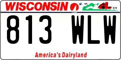 WI license plate 813WLW