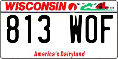WI license plate 813WOF