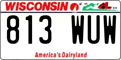 WI license plate 813WUW