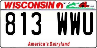 WI license plate 813WWU