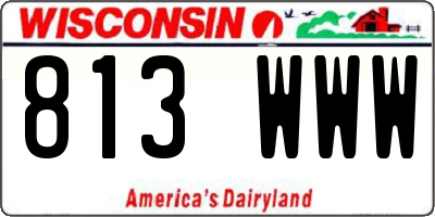 WI license plate 813WWW