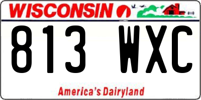 WI license plate 813WXC