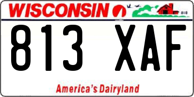 WI license plate 813XAF