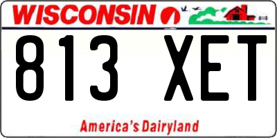 WI license plate 813XET
