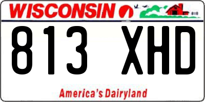 WI license plate 813XHD