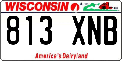 WI license plate 813XNB