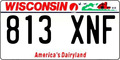 WI license plate 813XNF