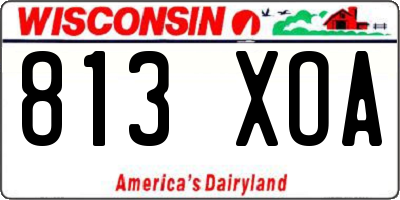 WI license plate 813XOA