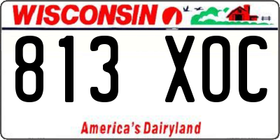 WI license plate 813XOC