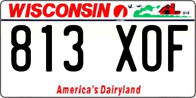 WI license plate 813XOF