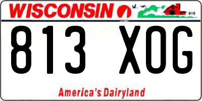 WI license plate 813XOG