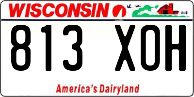 WI license plate 813XOH