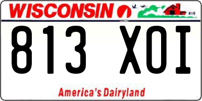 WI license plate 813XOI