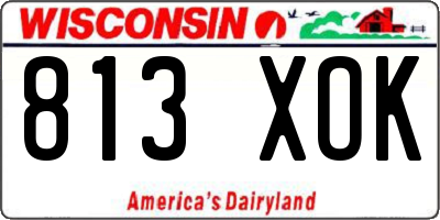 WI license plate 813XOK