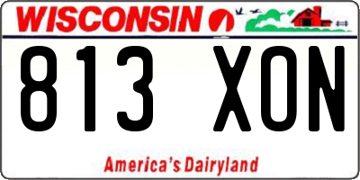WI license plate 813XON