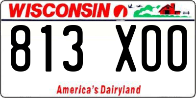 WI license plate 813XOO