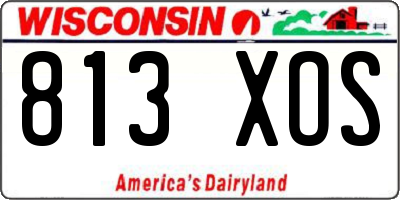 WI license plate 813XOS