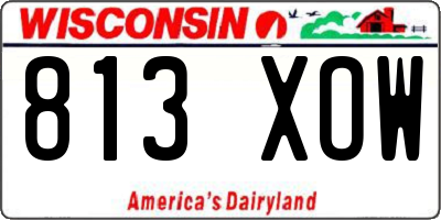 WI license plate 813XOW