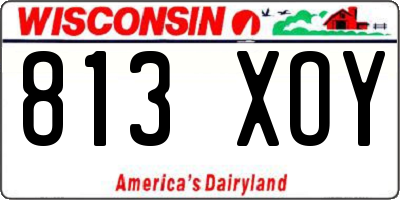 WI license plate 813XOY