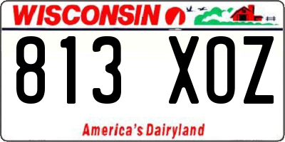 WI license plate 813XOZ