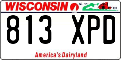 WI license plate 813XPD