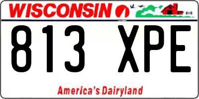 WI license plate 813XPE