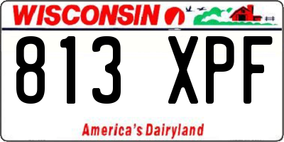 WI license plate 813XPF