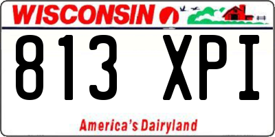 WI license plate 813XPI