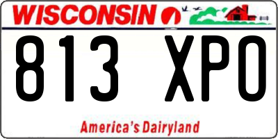 WI license plate 813XPO