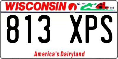 WI license plate 813XPS