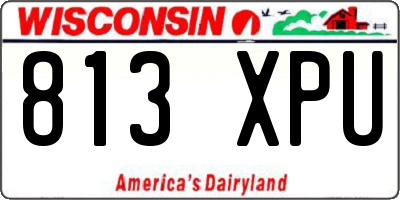 WI license plate 813XPU