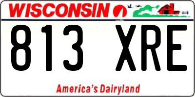 WI license plate 813XRE