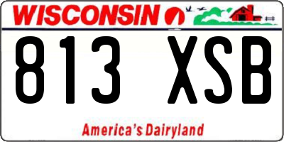 WI license plate 813XSB