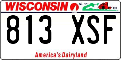 WI license plate 813XSF