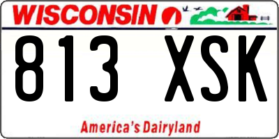 WI license plate 813XSK