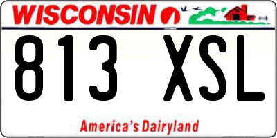 WI license plate 813XSL