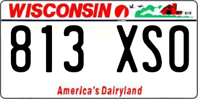 WI license plate 813XSO