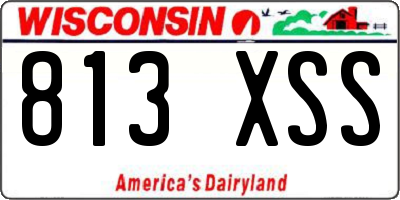 WI license plate 813XSS