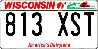 WI license plate 813XST