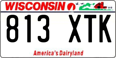 WI license plate 813XTK