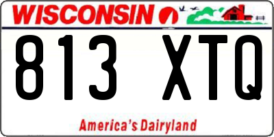 WI license plate 813XTQ