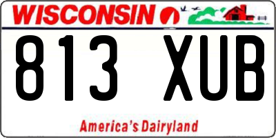 WI license plate 813XUB